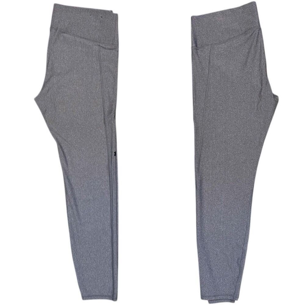 Under Armour UA Gray HeatGear Tech No-Slip Waistband Full Length Leggings NEW - Picture 8 of 14